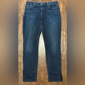 7 For All Mankind B(air) Denim Skinny Ankle Split Hem Blue Jeans Women’s 29